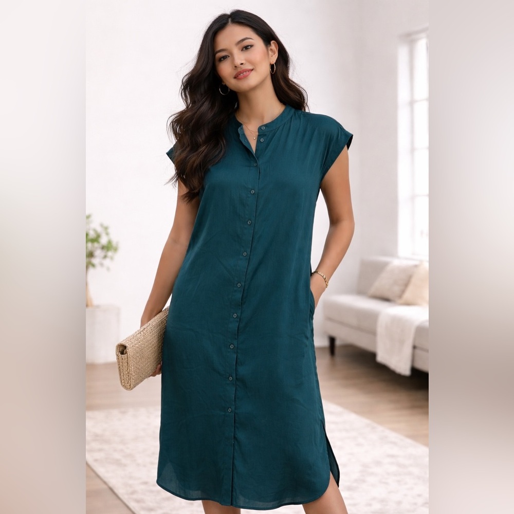 Banana Republic Teal Shirt Dress – Size Medium - NWT